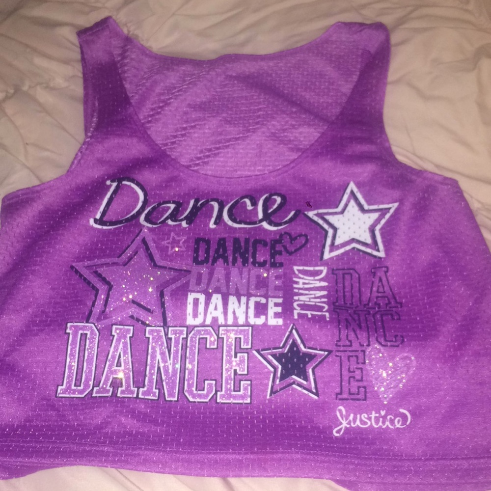 Purple Mesh Dance Crop
